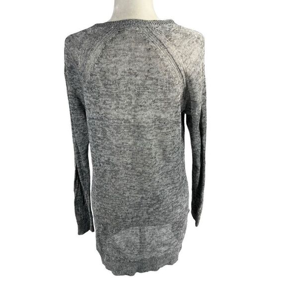 Eileen Fisher* Deep V-Neck Linen Gray Lightweight Knit Sweater Small - Picture 8 of 12